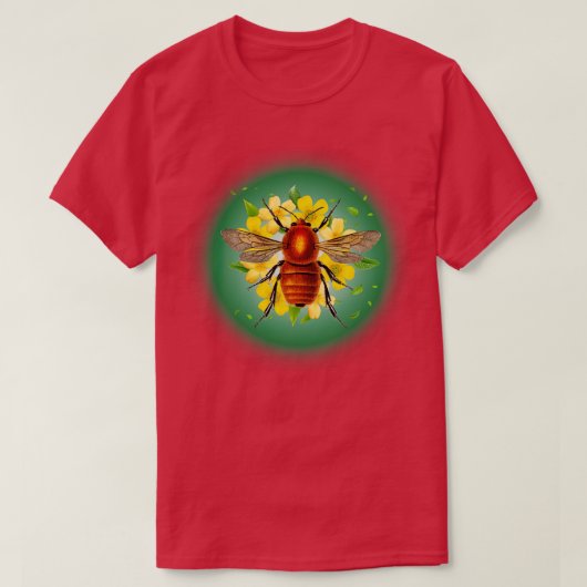 Biene auf Blume T-Shirt (Design vorne)