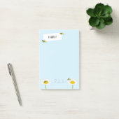 Biene auf Blumen-Post-it-Notizen - Blauer Hintergr Post-it Klebezettel (Büro)