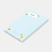 Biene auf Blumen-Post-it-Notizen - Blauer Hintergr Post-it Klebezettel (angewinkelt)