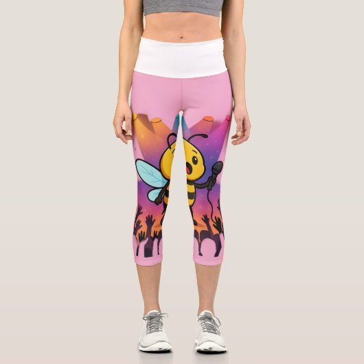 Biene auf Bühne - Rap Vibes Capri Leggings (Vorderseite)