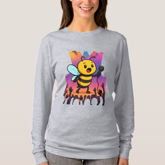 Biene auf Bühne - Rap Vibes T-Shirt (Vorderseite)