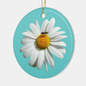 Biene auf Daisy Alaskan Summer Nature Foto Keramik Ornament (Links)