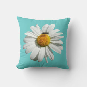 Biene auf Daisy Alaskan Summer Nature Foto Kissen