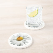 Biene auf Daisy Alaskan Summer Nature Foto Sandstein Untersetzer (Seite)