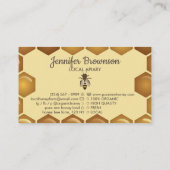 Biene auf dem Honeycomb Apiarist Logo Visitenkarte (Rückseite)