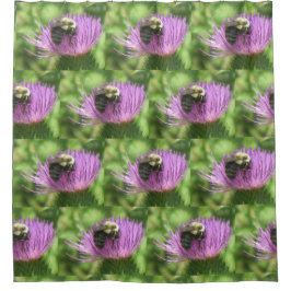 Biene auf dem Siegel Duschvorhang