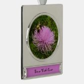 Biene auf der Blume Thistle Nature Banner-Ornament Silber (Rechts)