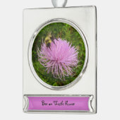 Biene auf der Blume Thistle Nature Banner-Ornament Silber (Links)