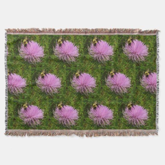 Biene auf der Blume Thistle Nature Decke (Vorderseite)