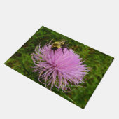 Biene auf der Blume Thistle Nature Fußmatte (Schrägansicht)