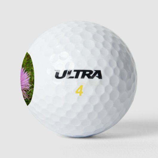 Biene auf der Blume Thistle Nature Golfball (Logo)