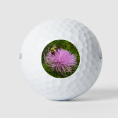Biene auf der Blume Thistle Nature Golfball (Vorderseite)