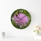 Biene auf der Blume Thistle Nature Große Wanduhr (Zuhause)