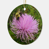 Biene auf der Blume Thistle Nature Keramik Ornament (Links)