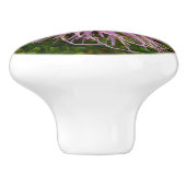 Biene auf der Blume Thistle Nature Keramikknauf (Seitenansicht)