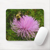 Biene auf der Blume Thistle Nature Mousepad (Mit Mouse)
