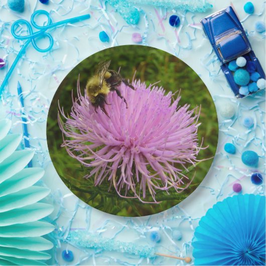 Biene auf der Blume Thistle Nature Pappteller (Party)