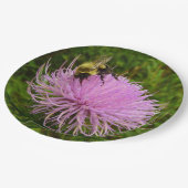 Biene auf der Blume Thistle Nature Pappteller (Schrägansicht)