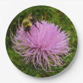 Biene auf der Blume Thistle Nature Pappteller (Vorderseite)