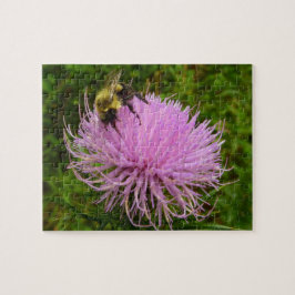 Biene auf der Blume Thistle Nature Puzzle