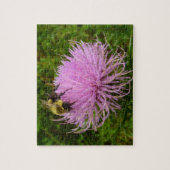 Biene auf der Blume Thistle Nature Puzzle (Vertikal)