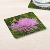 Biene auf der Blume Thistle Nature Rechteckiger Pappuntersetzer (angewinkelt)
