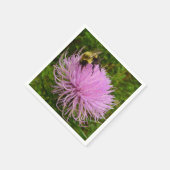 Biene auf der Blume Thistle Nature Serviette (Ecke)