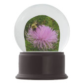 Biene auf der Thistle-Blume Schneekugel (Rückseite)