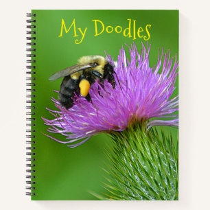 Biene auf der Thistle Doodle Notizblock