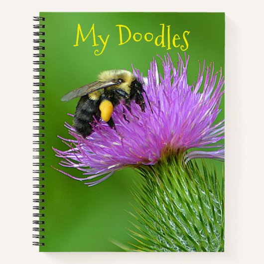 Biene auf der Thistle Doodle Notizblock (Vorderseite)