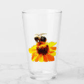 Biene auf einem Glas mit Blumenmuster (Vorderseite)