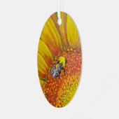 Biene auf einem Sonnenblumendekor Ornament Aus Metall (Vorderseite links)