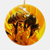 Biene auf einer Blume Keramikornament (Hinten)