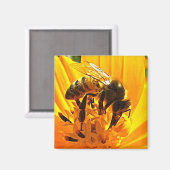 Biene auf einer Blume Magnet (Vorderseite/Rückseite)