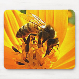 Biene auf einer Blume Mousepad