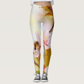 Biene auf einer Kirsche-Blume Leggings (Vorderseite)