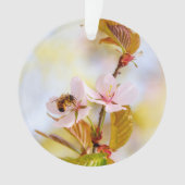 Biene auf einer Kirsche-Blume Ornament (Vorderseite)