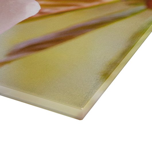 Biene auf einer Kirsche-Blume Schneidebrett (Ecke)