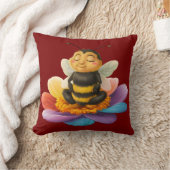 Biene auf einer lebendigen Blume und Yoga Kissen (Decke)