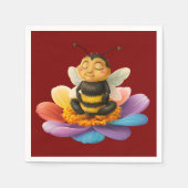 Biene auf einer lebendigen Blume und Yoga Serviette (Vorderseite)