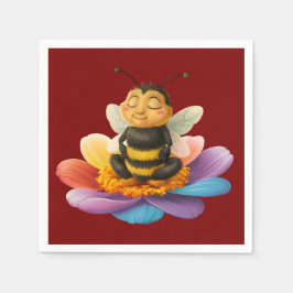 Biene auf einer lebendigen Blume und Yoga Serviette