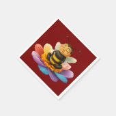 Biene auf einer lebendigen Blume und Yoga Serviette (Ecke)