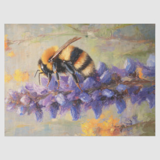 Biene auf einer Lila Lupine Blume Decoupage Seidenpapier