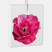 Biene auf einer rosa Blume Keramikornament (Rechts)