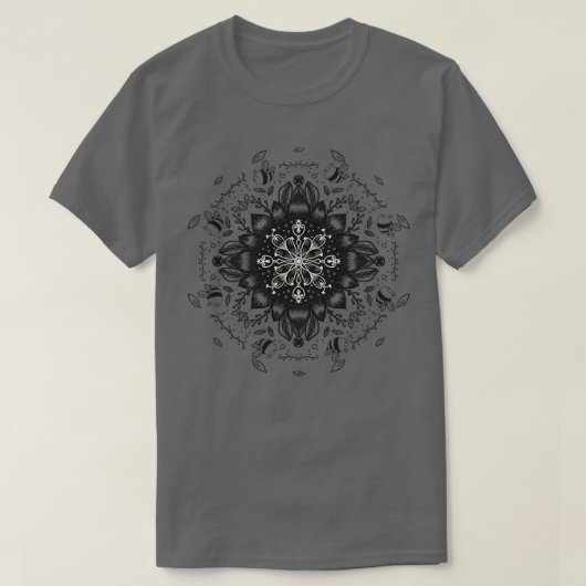 Biene auf einer Sonnenblume 2 T-Shirt (Design vorne)