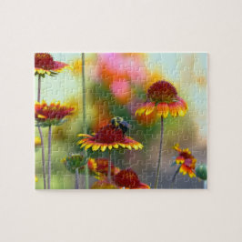 Biene auf Gaillardia Jigsaw Puzzle