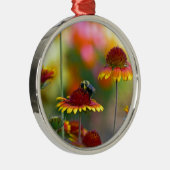 Biene auf Gaillardia Ornament Aus Metall (Rechts)