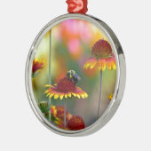 Biene auf Gaillardia Ornament Aus Metall (Links)