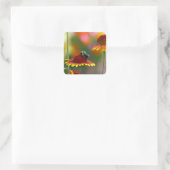 Biene auf Gaillardia Quadratischer Aufkleber (Tasche)