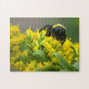 Biene auf gelben Blumen Naturpuzzle Puzzle
